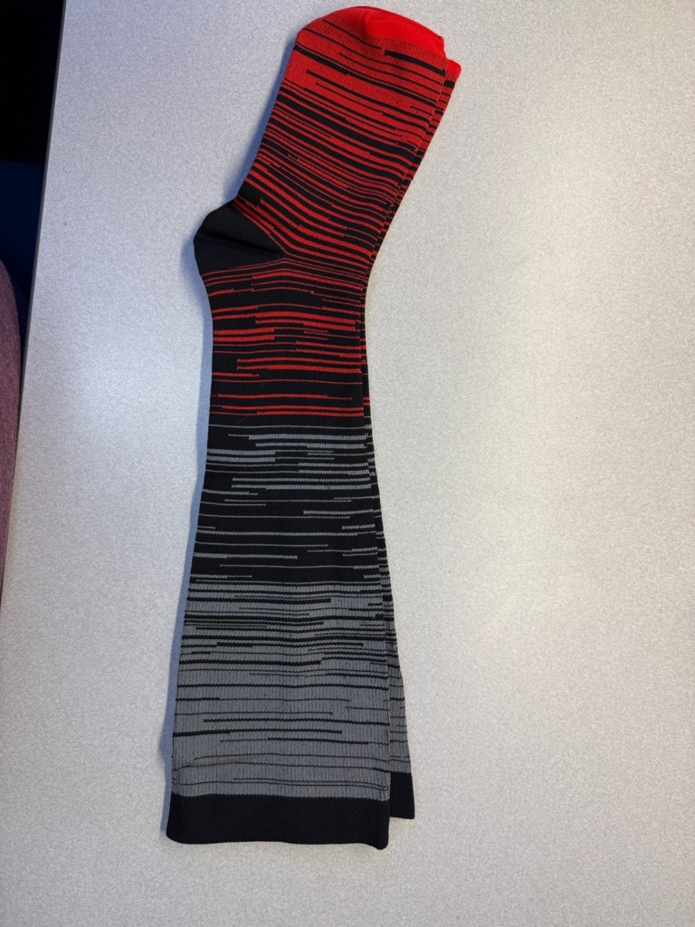 Everstride Striped Compression Stockings 2X in Red, Grey & Black
